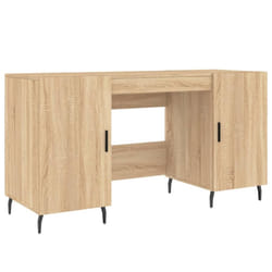 vidaXL Desk Computer Desk Writing Table Office Work Desk White Engineered Wood - sonoma oak