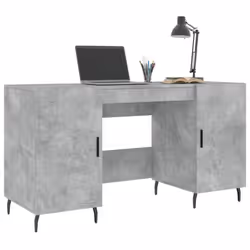 vidaXL Desk Computer Desk Writing Table Office Work Desk White Engineered Wood - concrete grey - Additional view 4