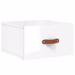 vidaXL Wall-mounted Bedside Cabinets Side Cabinet Bedside Table Nightstand - high gloss white, 2 pcs - Additional view 4