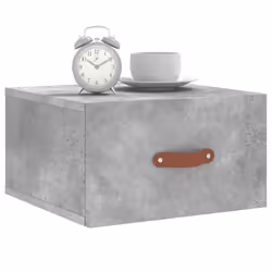vidaXL Wall-mounted Bedside Cabinets Side Cabinet Bedside Table Nightstand - concrete grey, 2 pcs