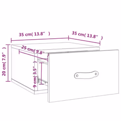 vidaXL Wall-mounted Bedside Cabinets Side Cabinet Bedside Table Nightstand - concrete grey, 2 pcs
