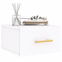 vidaXL Wall-mounted Bedside Cabinet Floating Storage Cabinet Nightstand Black - white, 1 pcs - Additional view 2