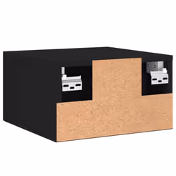 vidaXL Wall-mounted Bedside Cabinet Floating Storage Cabinet Nightstand Black - black, 1 pcs - Additional view 7