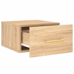 vidaXL Wall-mounted Bedside Cabinet Floating Storage Cabinet Nightstand Black - sonoma oak, 2 pcs - Additional view 6
