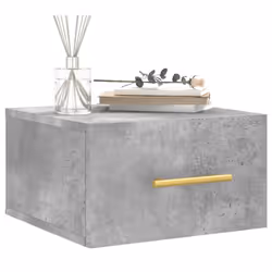 vidaXL Wall-mounted Bedside Cabinet Floating Storage Cabinet Nightstand Black - concrete grey, 2 pcs
