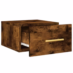 vidaXL Wall-mounted Bedside Cabinet Floating Storage Cabinet Nightstand Black - smoked oak, 1 pcs - Additional view 5