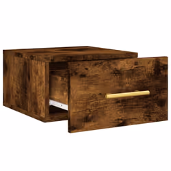vidaXL Wall-mounted Bedside Cabinet Floating Storage Cabinet Nightstand Black - smoked oak, 2 pcs - Additional view 6
