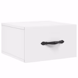 vidaXL Wall-mounted Bedside Cabinet Floating Cabinets Nightstands Smoked Oak - white, 2 pcs - Additional view 4