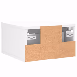vidaXL Wall-mounted Bedside Cabinet Floating Cabinets Nightstands Smoked Oak - white, 2 pcs - Additional view 8