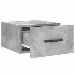 vidaXL Wall-mounted Bedside Cabinet Floating Cabinets Nightstands Smoked Oak - concrete grey, 2 pcs - Additional view 6