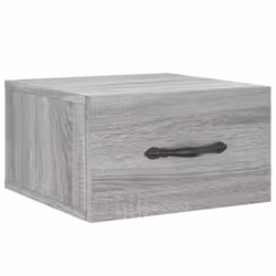 vidaXL Wall-mounted Bedside Cabinet Floating Cabinets Nightstands Smoked Oak - grey sonoma, 1 pcs