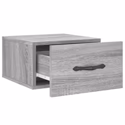 vidaXL Wall-mounted Bedside Cabinet Floating Cabinets Nightstands Smoked Oak - grey sonoma, 1 pcs - Additional view 5