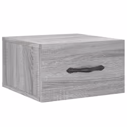 vidaXL Wall-mounted Bedside Cabinet Floating Cabinets Nightstands Smoked Oak - grey sonoma, 2 pcs - Additional view 4