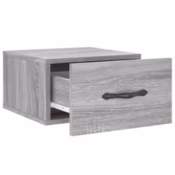 vidaXL Wall-mounted Bedside Cabinet Floating Cabinets Nightstands Smoked Oak - grey sonoma, 2 pcs - Additional view 6
