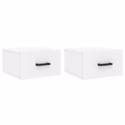 vidaXL Wall-mounted Bedside Cabinets Floating Cabinets 2 pcs Concrete Grey - white, 2 pcs