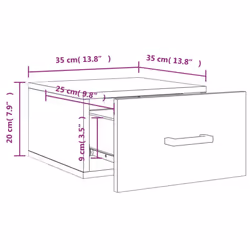 vidaXL Wall-mounted Bedside Cabinets Floating Cabinets 2 pcs Concrete Grey - white, 2 pcs
