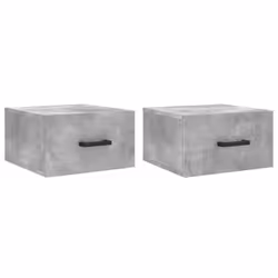 vidaXL Wall-mounted Bedside Cabinets Floating Cabinets 2 pcs Concrete Grey - concrete grey, 2 pcs