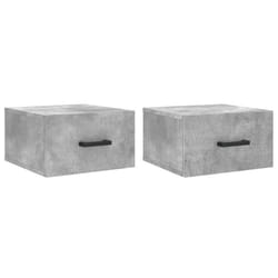 vidaXL Wall-mounted Bedside Cabinets Floating Cabinets 2 pcs Concrete Grey - concrete grey, 2 pcs