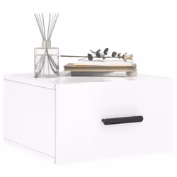 vidaXL Wall-mounted Bedside Cabinets Floating Cabinet Nightstand 2 pcs White - high gloss white, 2 pcs