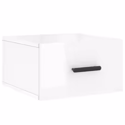 vidaXL Wall-mounted Bedside Cabinets Floating Cabinet Nightstand 2 pcs White - high gloss white, 2 pcs - Additional view 4