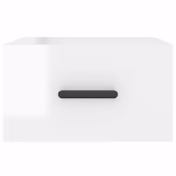 vidaXL Wall-mounted Bedside Cabinets Floating Cabinet Nightstand 2 pcs White - high gloss white, 2 pcs - Additional view 5