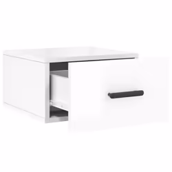 vidaXL Wall-mounted Bedside Cabinets Floating Cabinet Nightstand 2 pcs White - high gloss white, 2 pcs - Additional view 6