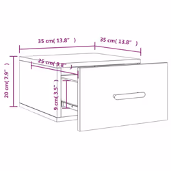 vidaXL Wall-mounted Bedside Cabinets Floating Cabinet Nightstand 2 pcs White - smoked oak, 2 pcs