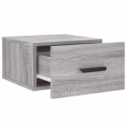 vidaXL Wall-mounted Bedside Cabinets Floating Cabinet Nightstand 2 pcs White - grey sonoma, 2 pcs - Additional view 6