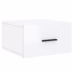 vidaXL Wall-mounted Bedside Cabinet Floating Storage Cabinet Nightstand White - high gloss white, 2 pcs - Additional view 4