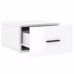vidaXL Wall-mounted Bedside Cabinet Floating Storage Cabinet Nightstand White - high gloss white, 2 pcs - Additional view 6