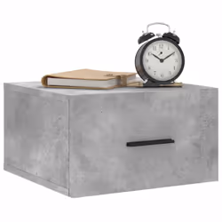 vidaXL Wall-mounted Bedside Cabinet Floating Storage Cabinet Nightstand White - concrete grey, 1 pcs - Additional view 2