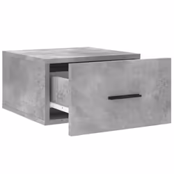 vidaXL Wall-mounted Bedside Cabinet Floating Storage Cabinet Nightstand White - concrete grey, 1 pcs - Additional view 5