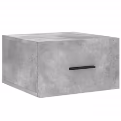 vidaXL Wall-mounted Bedside Cabinet Floating Storage Cabinet Nightstand White - concrete grey, 2 pcs - Additional view 4