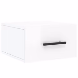 vidaXL Wall-mounted Bedside Cabinets Side Table Bedstand 2 pcs Concrete Grey - high gloss white, 2 pcs - Additional view 4