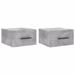vidaXL Wall-mounted Bedside Cabinets Side Table Bedstand 2 pcs Concrete Grey - concrete grey, 2 pcs
