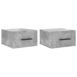 vidaXL Wall-mounted Bedside Cabinets Side Table Bedstand 2 pcs Concrete Grey - concrete grey, 2 pcs