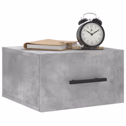 vidaXL Wall-mounted Bedside Cabinets Side Table Bedstand 2 pcs Concrete Grey - concrete grey, 2 pcs