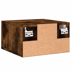 vidaXL Wall-mounted Bedside Cabinets Side Table Bedstand 2 pcs Concrete Grey - smoked oak, 2 pcs - Additional view 8