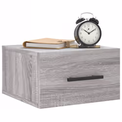 vidaXL Wall-mounted Bedside Cabinets Side Table Bedstand 2 pcs Concrete Grey - grey sonoma, 2 pcs - Additional view 2