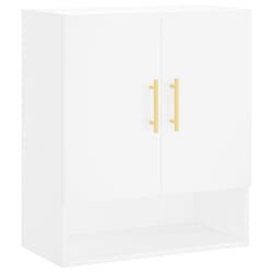 vidaXL Wall Cabinet Wall Storage Display Cabinet Concrete Grey Engineered Wood - white