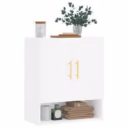 vidaXL Wall Cabinet Wall Storage Display Cabinet Concrete Grey Engineered Wood - white