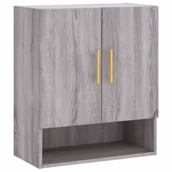 vidaXL Wall Cabinet Wall Storage Display Cabinet Concrete Grey Engineered Wood - grey sonoma