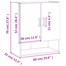 vidaXL Wall Cabinet Wall Display Cabinet High Gloss White Engineered Wood - grey sonoma