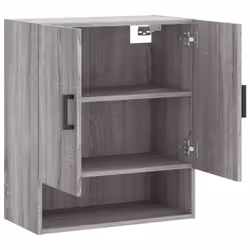 vidaXL Wall Cabinet Wall Display Cabinet High Gloss White Engineered Wood - grey sonoma - Additional view 5