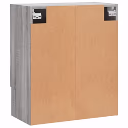 vidaXL Wall Cabinet Wall Display Cabinet High Gloss White Engineered Wood - grey sonoma - Additional view 7