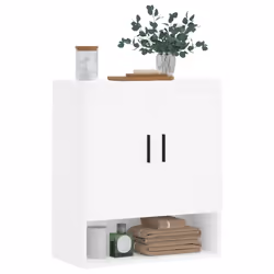 vidaXL Wall Cabinet Storage Cabinet Display Cabinet White Engineered Wood - white