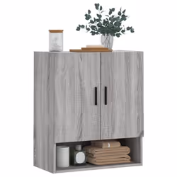 vidaXL Wall Cabinet Storage Cabinet Display Cabinet White Engineered Wood - grey sonoma - Additional view 2
