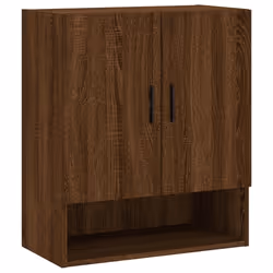 vidaXL Wall Cabinet Storage Cabinet Display Cabinet White Engineered Wood - brown oak