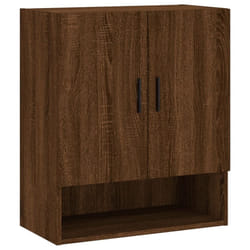 vidaXL Wall Cabinet Storage Cabinet Display Cabinet White Engineered Wood - brown oak