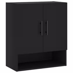 vidaXL Wall Cabinet Storage Cabinet Display Cabinet White Engineered Wood - black